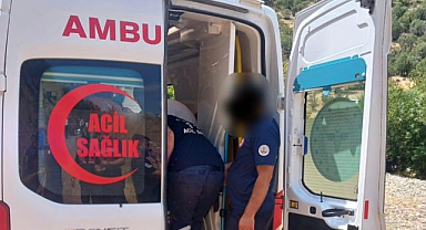 Kontrolden çıkan hafif ticari araç devrildi
