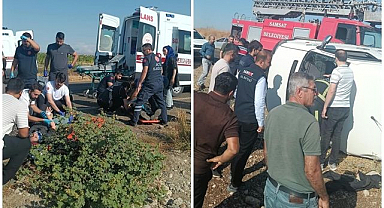 Tütün işçilerini taşıyan minibüs devrildi! Ekipler zamanla yarıştı