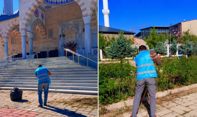 Yükümlülerden camilerde temizlik seferberliği