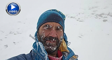 Ağrı Dağı’nda fırtınaya böyle yakalandı
