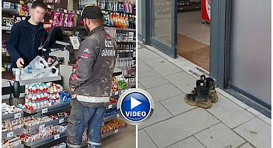 Çamurlu ayakkabılarıyla markete girmedi