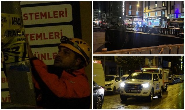 Erzurum’da inşaat alanında tehlikeli gece