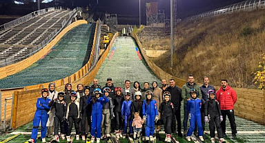 Erzurum'da kayakla atlama sporcuları yeniden havalandı