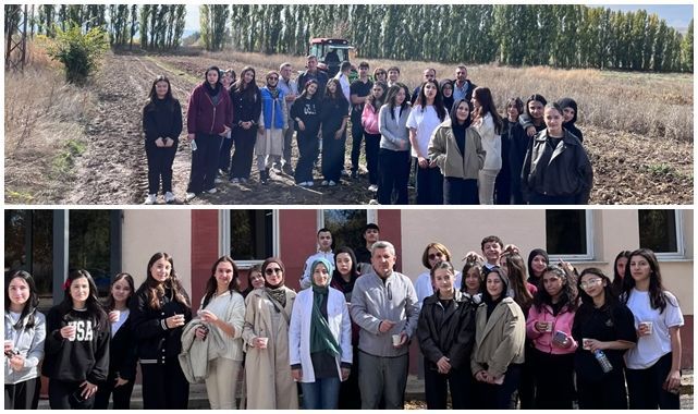 Erzurum’da öğrenciler patates hasadını yerinde öğrendi
