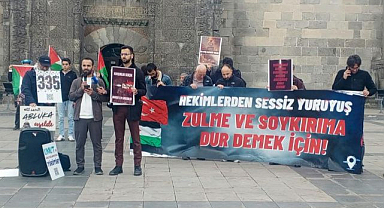 Erzurum'da sağlıkçılar 151. kez Gazze için yürüdü