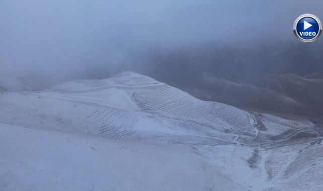 Erzurum’da zirveler beyaza büründü