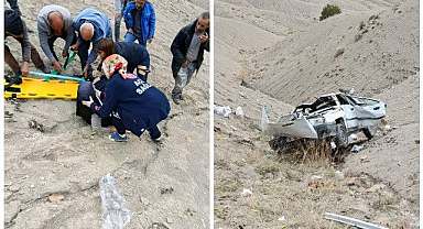 Feci kaza! Otomobil uçurumdan yuvarlandı