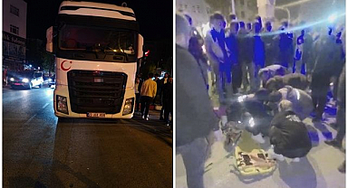 Kamyonun çarptığı genç ağır yaralandı   