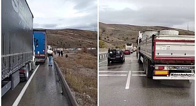 Kontrolden çıkan tırlar çarpıştı! Ulaşım durdu...
