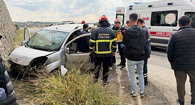 Kontrolünü kaybedince duvara çarptı!