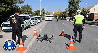 Kural ihlali yapan sürücüler dronla tespit edildi