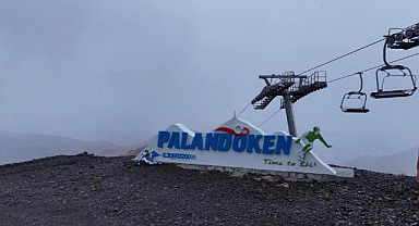 Palandöken’de kar yağışı etkili oluyor