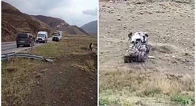 Palandöken geçidinde tır uçuruma yuvarlandı!