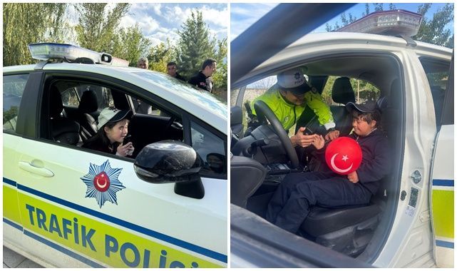 Polislerden özel öğrencilere anlamlı ziyaret