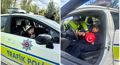 Polislerden özel öğrencilere anlamlı ziyaret
