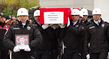 Şehit düşen polis memuruna son görev