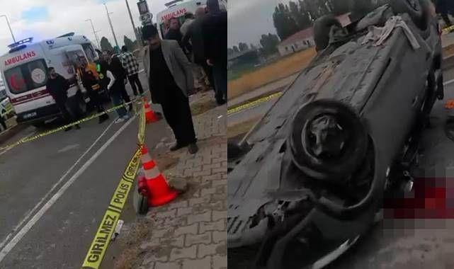 Takla atan otomobil can aldı!
