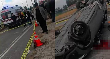 Takla atan otomobil can aldı!
