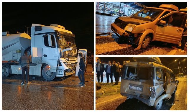 Üç araç birbirine girdi! Arabalar kağıt gibi ezildi