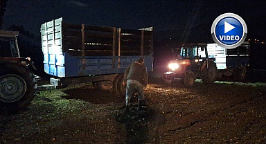 Yağış uyarısı çiftçiyi gece hasadına yöneltti   