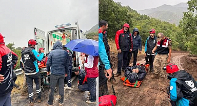 Yoğun yağış yolu kapattı! UMKE ekipleri engelli vatandaş için seferber oldu