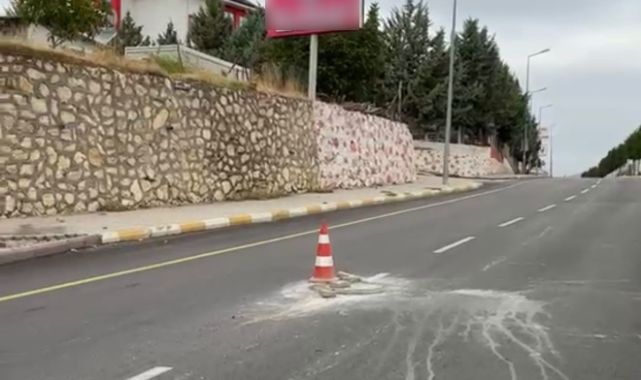 Yola bırakılan taş kazaya neden oldu!