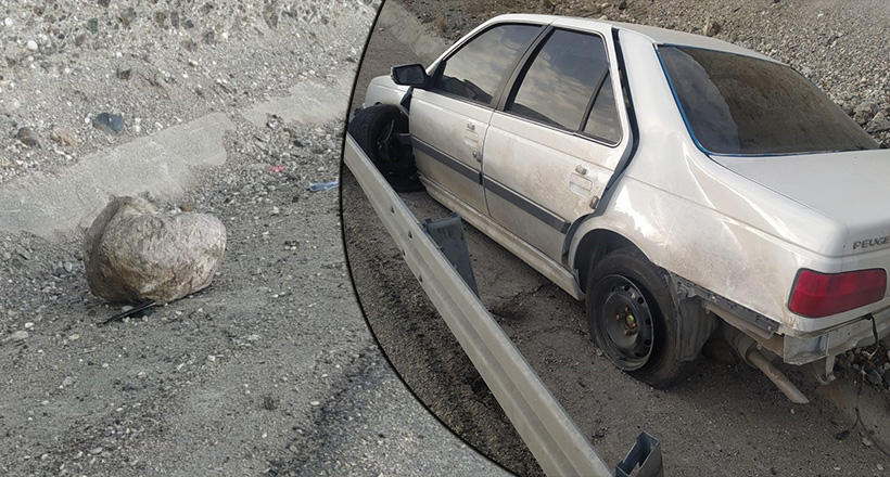 Dağdan Kopan Kaya Parçası Kazaya Neden Oldu