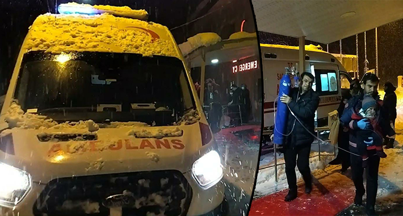 Minik Mustafa İçin Karlı Yolları Aştılar