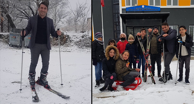 Okul Yolunu Kayak Pistine Çevirdi